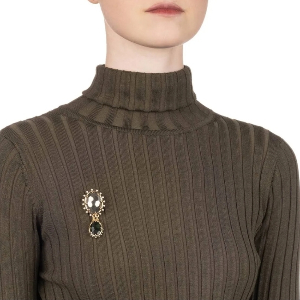 Alexis Bittar Georgian Double Stone Brooch - Picture 5 of 10
